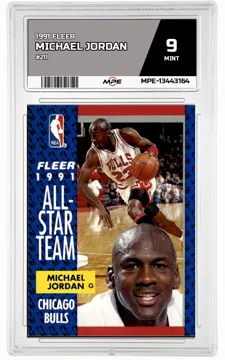 1991 FLEER #211 MICHAEL JORDAN MPE 9 MINT — graded card up for auction