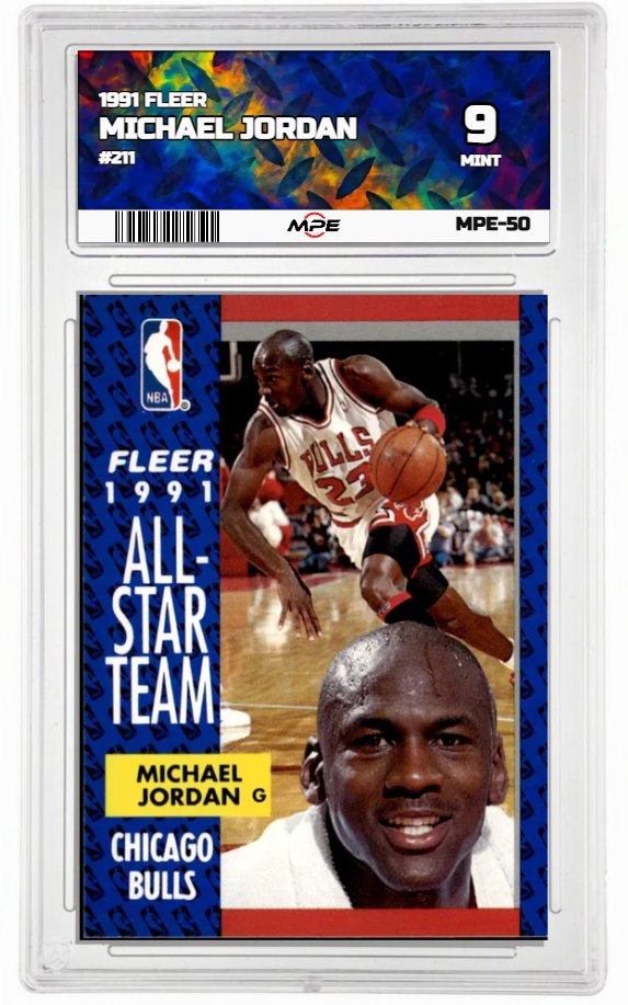 1991 FLEER #211 MICHAEL JORDAN MPE 9 MINT — graded card auctioned from the MPE vault