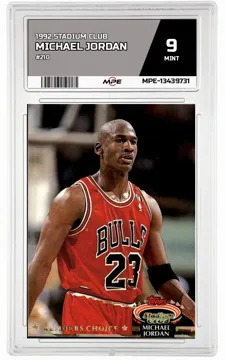 1992 STADIUM CLUB #210 MICHAEL JORDAN MPE 9 MINT — graded card up for auction