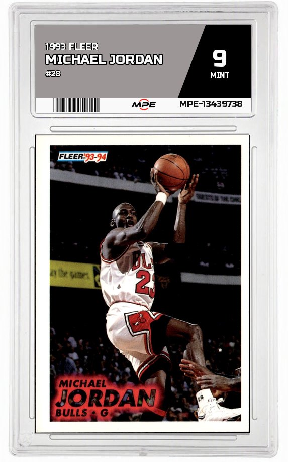 1993 FLEER #28 MICHAEL JORDAN MPE 9 MINT — graded card auctioned from the MPE vault
