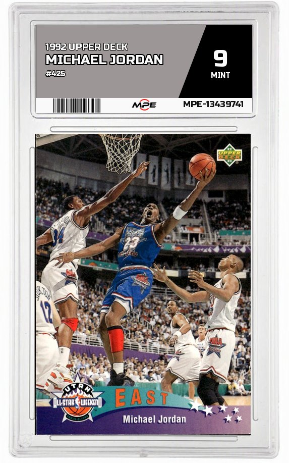 1992 UPPER DECK #425 MICHAEL JORDAN MPE 9 MINT — graded card auctioned from the MPE vault