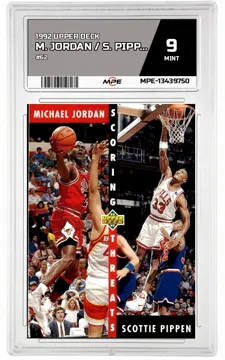 1992 UPPER DECK #62 M. JORDAN / S. PIPPEN MPE 9 MINT — graded card up for auction