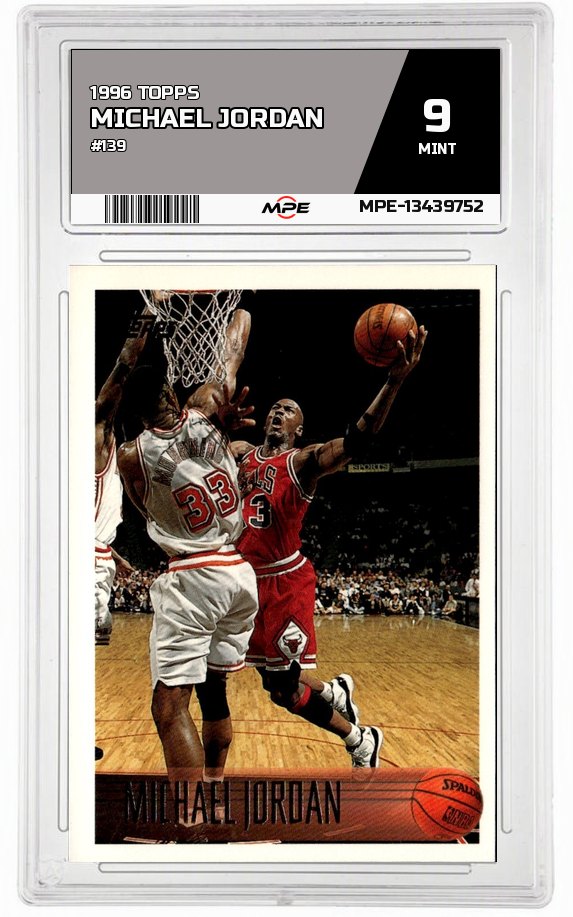 1996 TOPPS #139 MICHAEL JORDAN MPE 9 MINT — graded card auctioned from the MPE vault