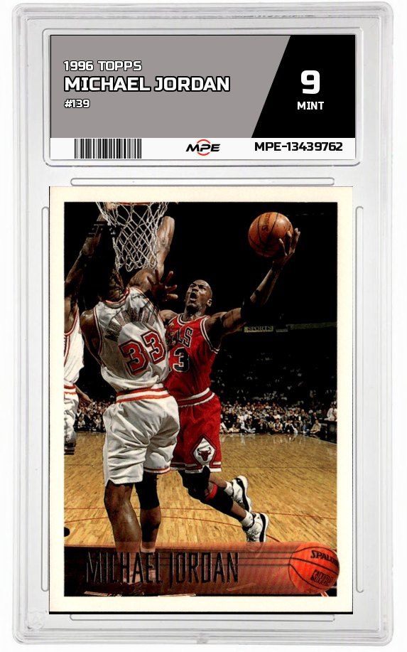 1996 TOPPS #139 MICHAEL JORDAN MPE 9 MINT — graded card auctioned from the MPE vault