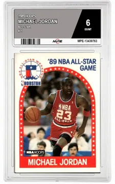 1989 HOOPS ALL STAR #21 MICHAEL JORDAN MPE 6 EX/MT — graded card up for auction