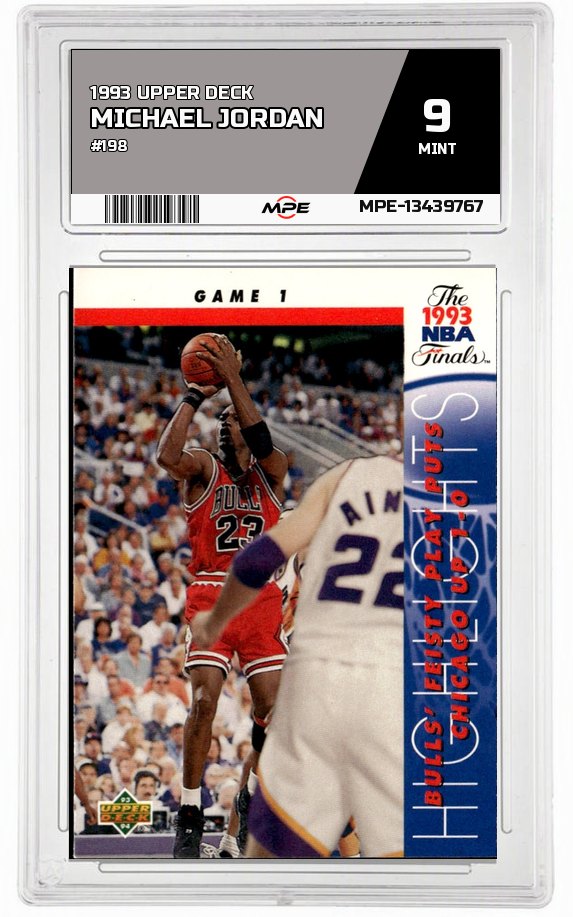 1993 UPPER DECK #198 MICHAEL JORDAN MPE 9 MINT — graded card auctioned from the MPE vault