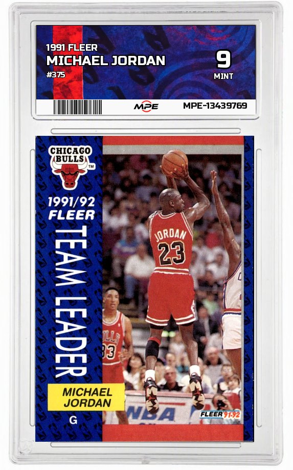1991 FLEER #375 MICHAEL JORDAN MPE 9 MINT — graded card auctioned from the MPE vault