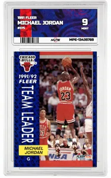 1991 FLEER #375 MICHAEL JORDAN MPE 9 MINT — graded card up for auction