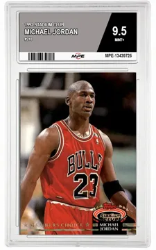 1992 STADIUM CLUB #210 MICHAEL JORDAN MPE 9.5 MINT+ — graded card up for auction