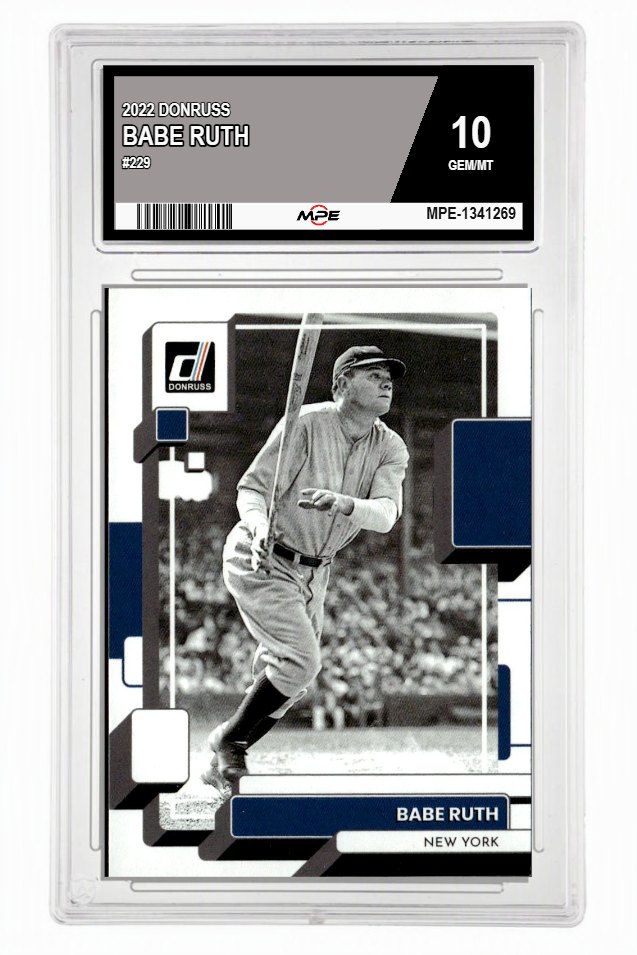 2022 DONRUSS #229 BABE RUTH MPE 10 GEM/MT — graded card up for auction