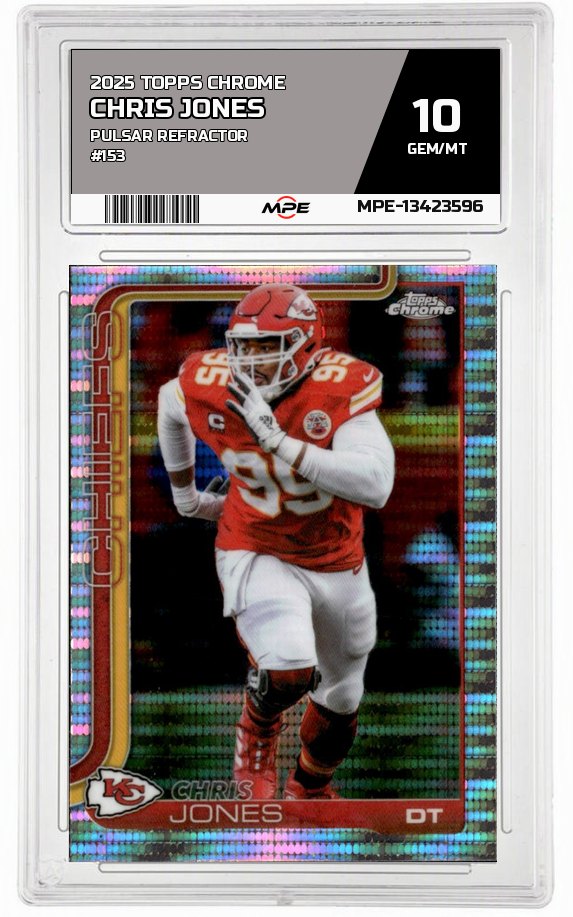 2025 TOPPS CHROME PULSAR REFRACTOR #153 CHRIS JONES MPE 10 GEM/MT — graded card auctioned from the MPE vault