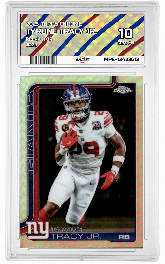 2025 TOPPS CHROME REFRACTOR #228 TYRONE TRACY JR. MPE 10 GEM/MT — graded card auctioned from the MPE vault