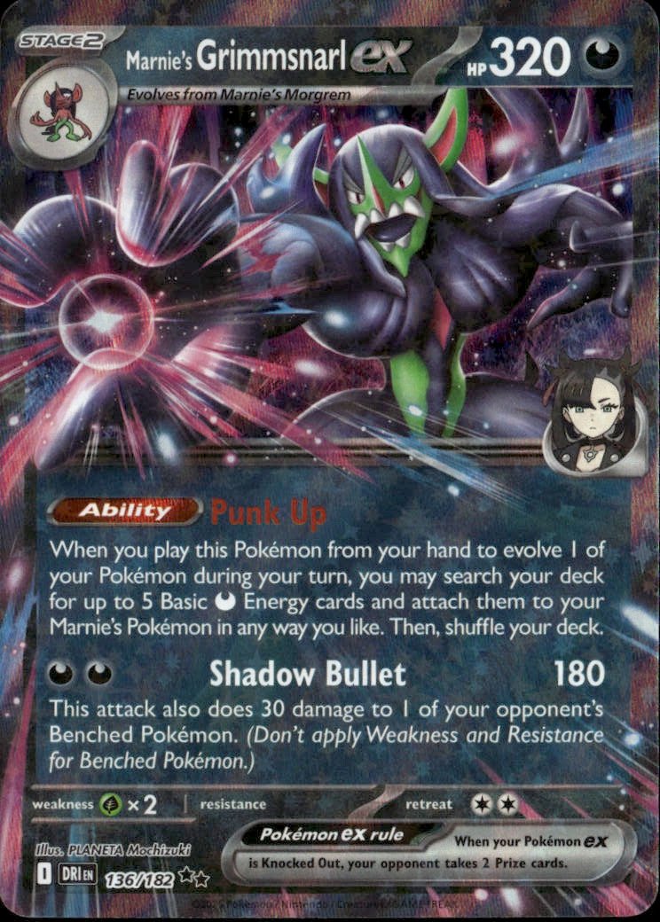 2025 Pokemon Sv Marnie's GrimmsnarlEX graded slab