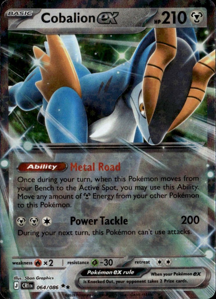 2026 Pokemon Mega Evolution Cobalion Ex graded slab