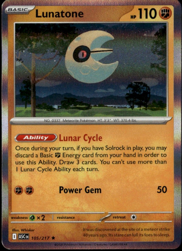 2026 POKEMON MEGA EVOLUTION Lunatone graded slab