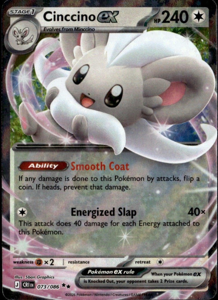 2026 Pokemon Mega Evolution cinccino ex graded slab