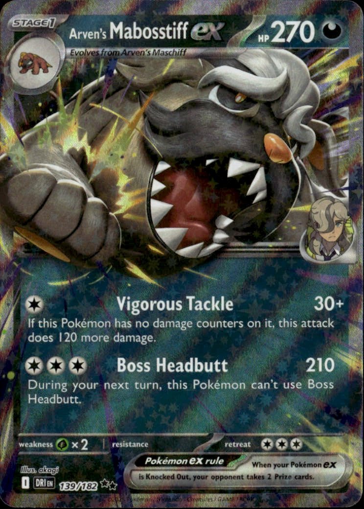 2025 Pokemon Dri Arven'S Mabosstiff Ex graded slab
