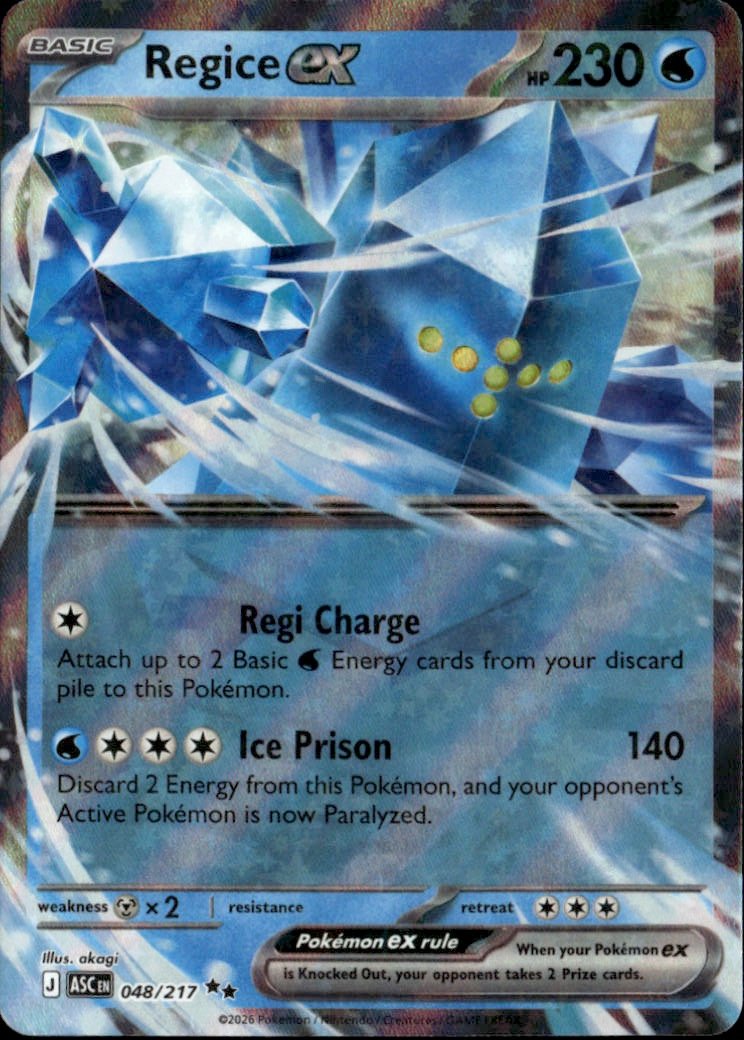 2026 Pokemon Mega Evolution Regice Ex graded slab