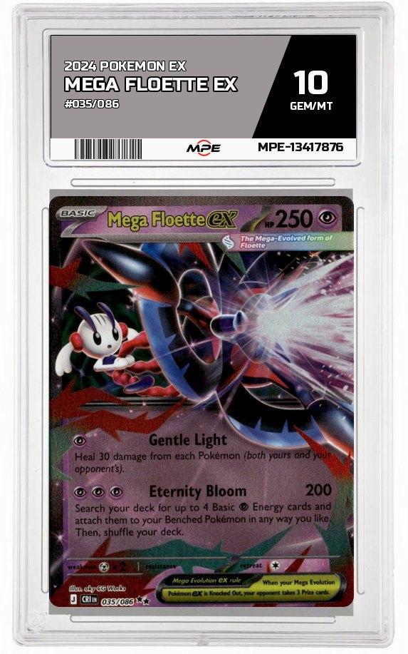 2024 POKEMON EX #035/086 MEGA FLOETTE EX MPE 10 GEM/MT — graded card auctioned from the MPE vault