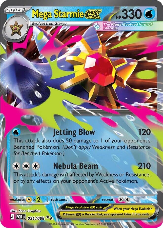 2026 Pokemon Por En Mega Starmie Ex graded slab