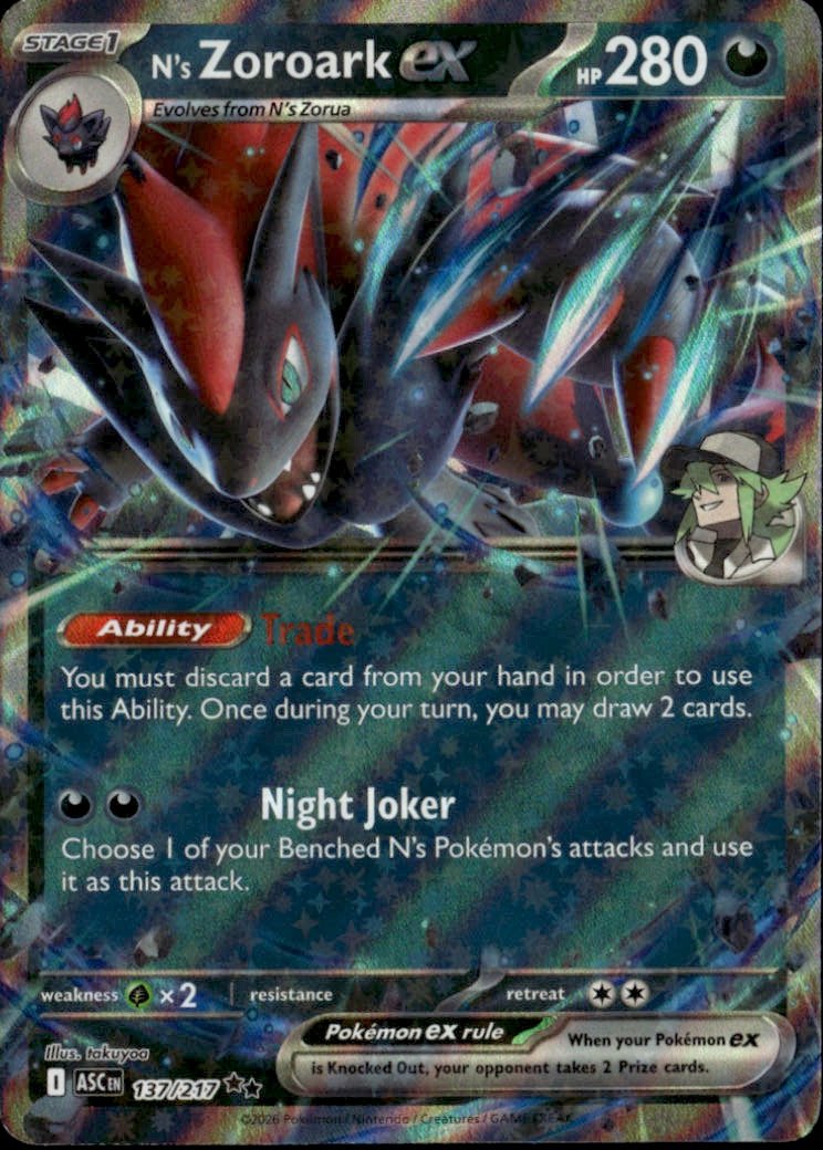 2026 Pokemon Asc N'S Zoroark Ex graded slab