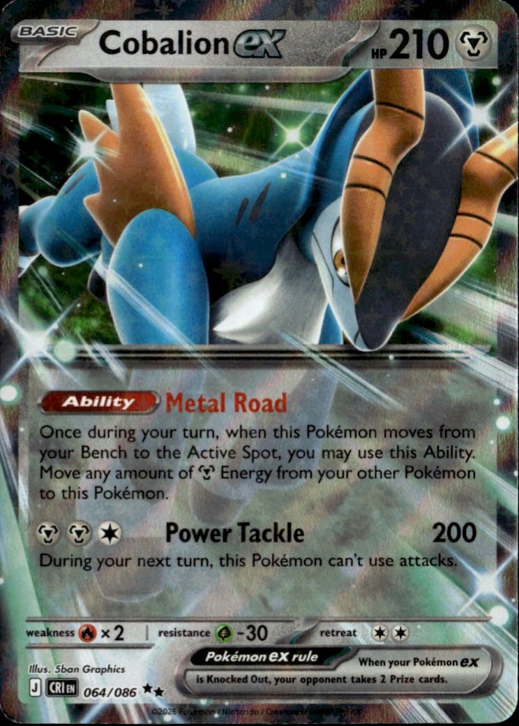 2026 Pokemon Cri En Cobalion Ex graded slab