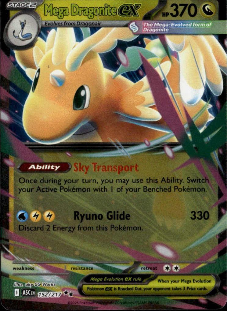 2026 Pokemon Asc Mega Dragonite Ex graded slab