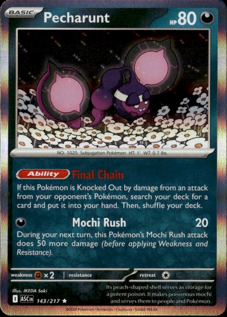 2026 Pokemon Asc Pecharunt graded slab