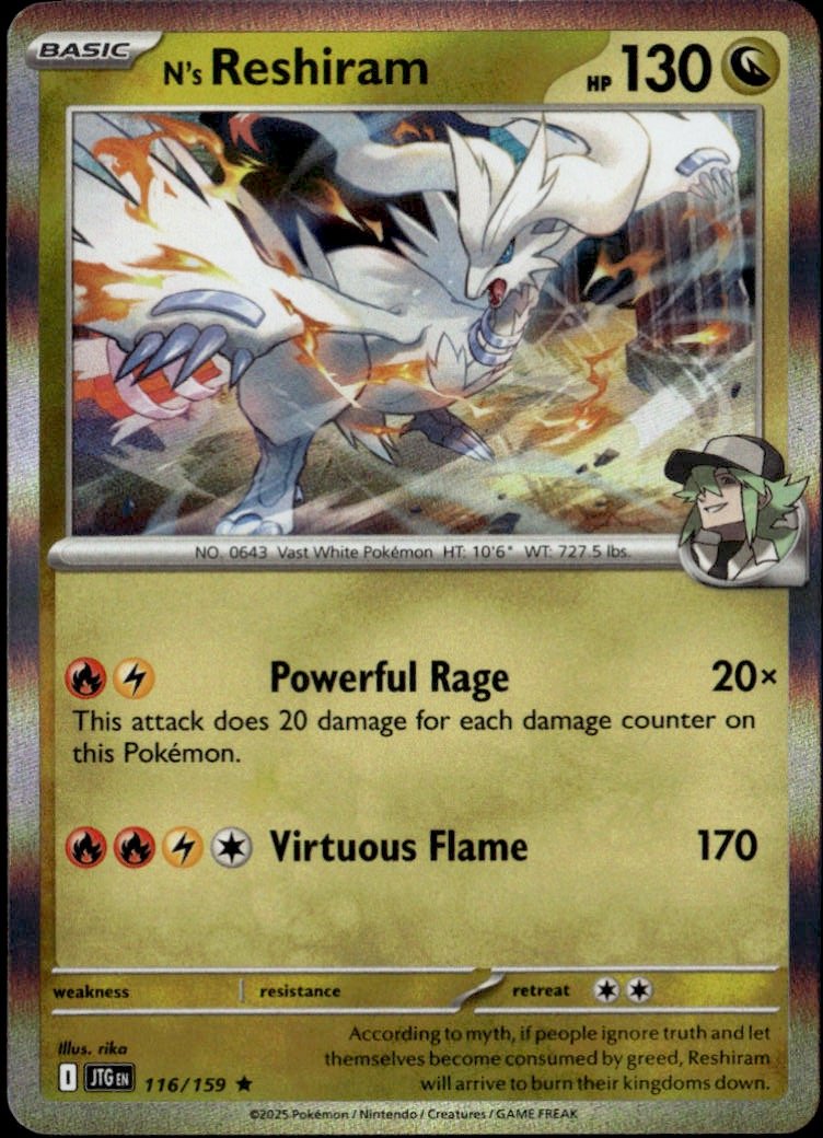 2025 Pokemon Jtg N'S Reshiram graded slab