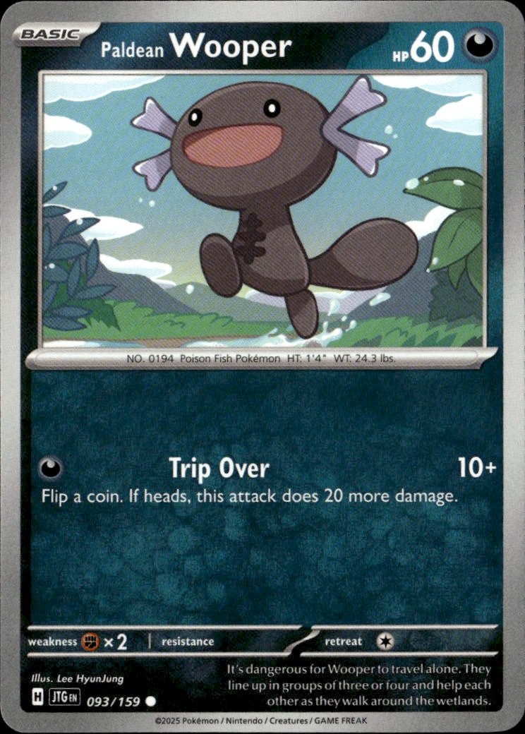 2025 Pokemon Scarlet And Violet Paldean Wooper graded slab