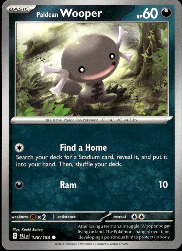 2023 Pokemon Scarlet And Violet Paldean Wooper graded slab
