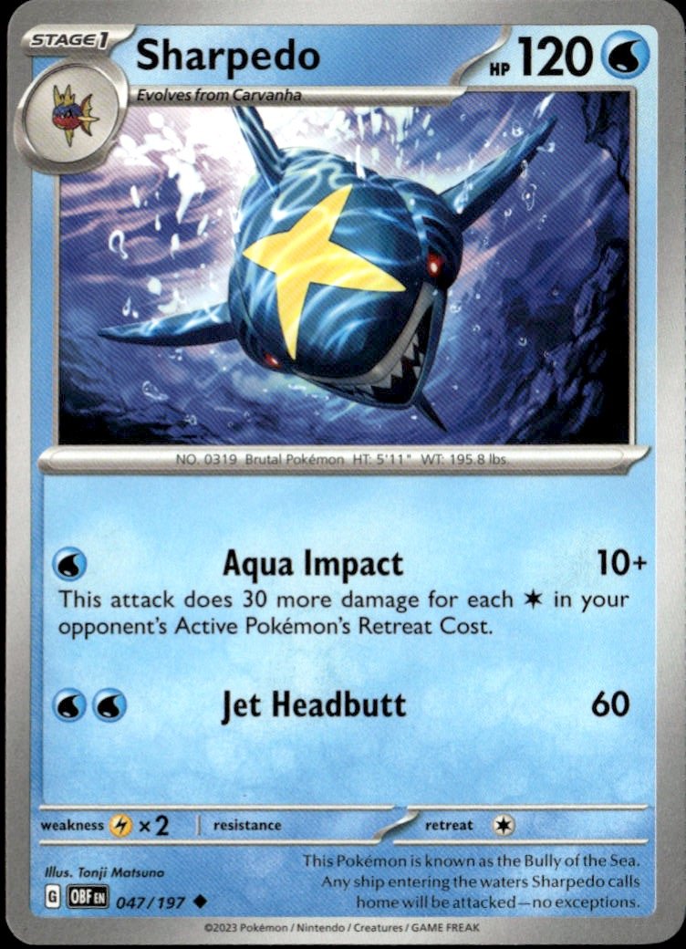 2023 Pokemon Scarlet And Violet Sharpedo graded slab