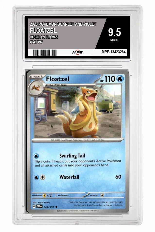 2023 POKEMON SVI OBSIDIAN FLAMES #049/197 FLOATZEL MPE 9.5 MINT+ — graded card up for auction