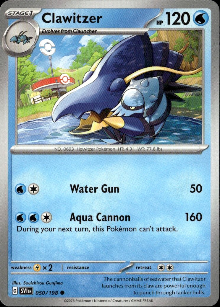 2023 Pokemon Scarlet And Violet Clawitzer graded slab