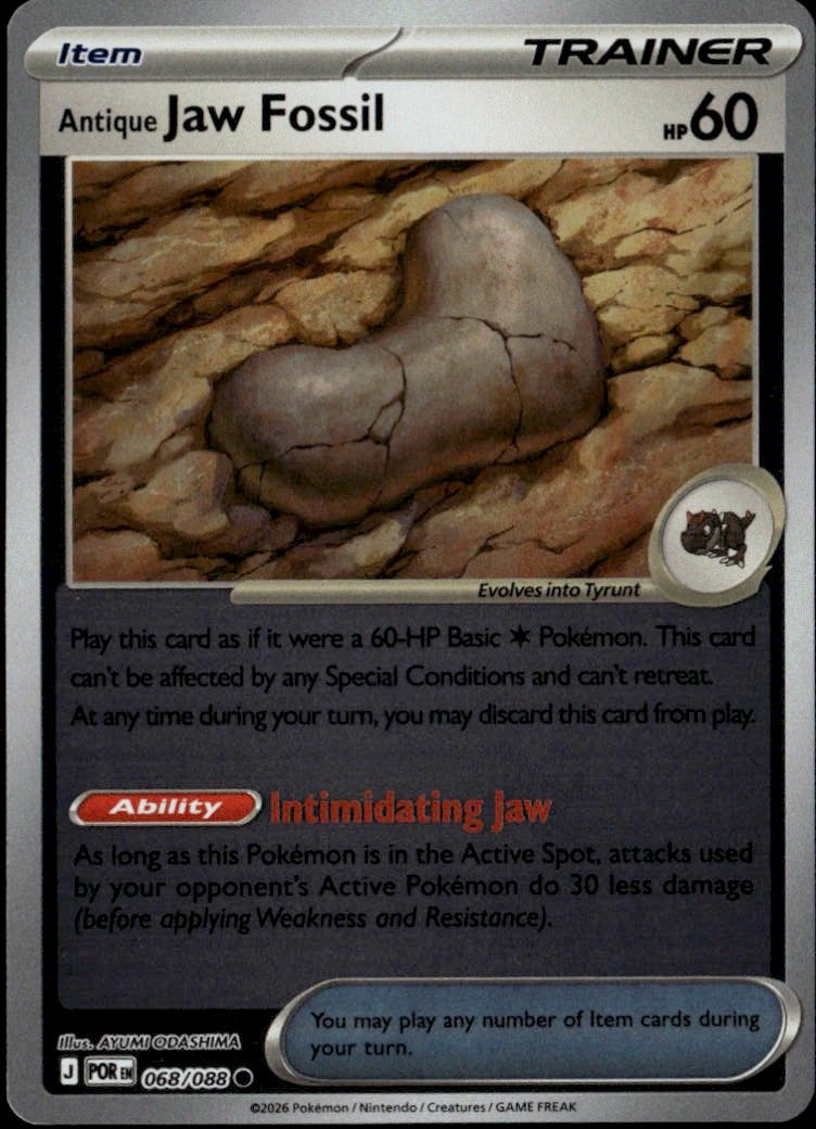 2026 Pokemon Antique Jaw Fossil graded slab