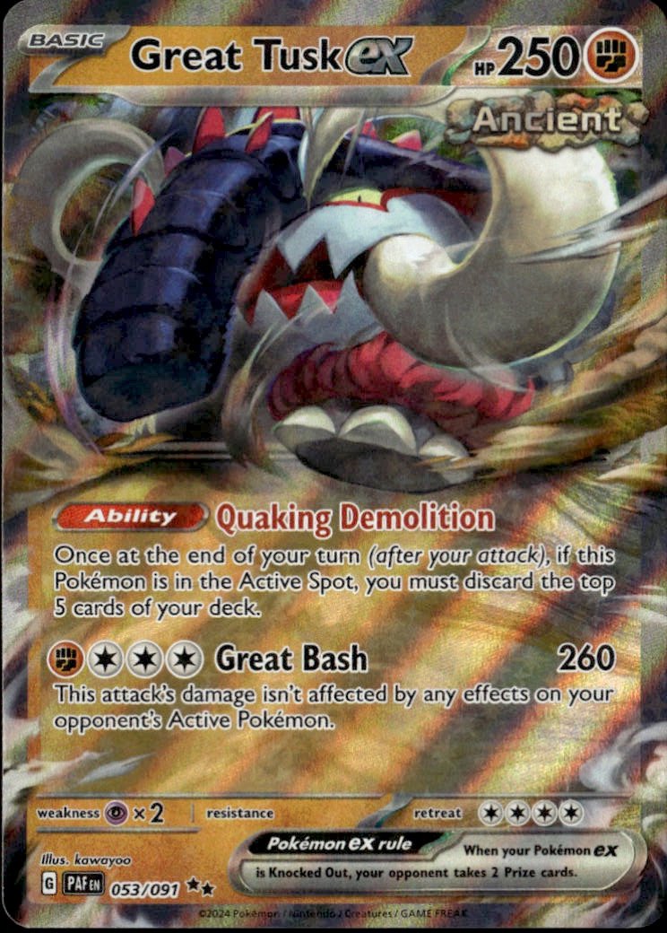 2024 Pokemon Paf Great Tusk Ex graded slab
