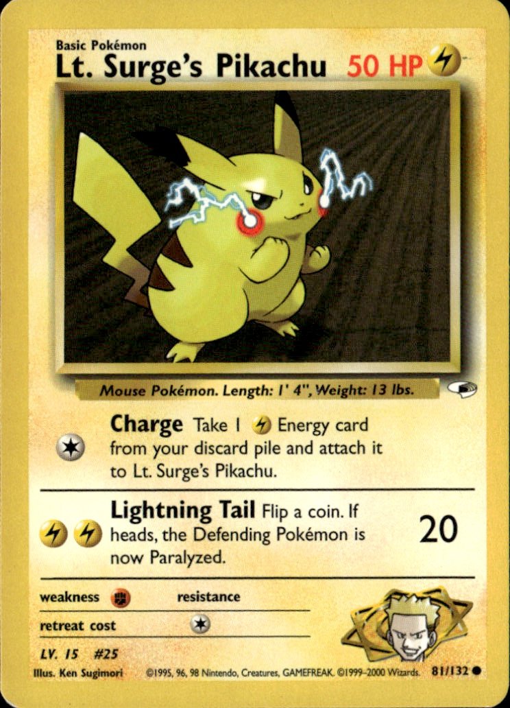 2000 Pokemon Lt. Surge'S Pikachu graded slab